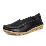 Women Shoes Woman Flats Genuine Leather Round toe Slip on Loafers Ladies Flat Shoes Skid proof Spring/Autumn
