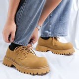 Breakj Top British Style Men's Platform Soft Leather Shoes Men's