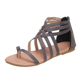 Sandals 2023 Summer New Multi-Color Large-Size Sandals Women's Suede Open-Toe One-Word Buckle Flat