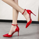High Heels Sexy Buckle Sandals Pointed Toe Stiletto High Heels 2022 Fashion All-match New Summer Women's Shoes