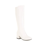 Breakj Leather Square Head Thick Heel Women's Boots Plus Size High Boots Autumn / Winter Boots