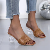 Breakj Size With Slippers Female 2023 Spring / Summer New Knitting Fashion Square Head Net Red Tide Thick With Cool