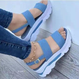 Breakj New Word With Thick Bottom Slope And Ladies Sandals Casual Buckle