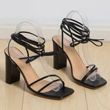 Breakj 2025 Large-Size Women's Shoes Outside Wearing The Square Head With The Explosion Of Rough And Roman Women Strap