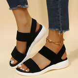 Breakj Sandals Women's Summer Thick-Sed Flats Fish Mouth Tight Size Sandals Women's Shoes