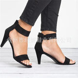 Summer Popular Style Women's Sandals Large Size Women's Shoes Leopard Pattern Thin Heel Women's Sandals Direct
