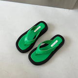 candy color thick sole flip flops women traf clip toe slippers ladies platform jandal femme sandals flat slide shoes