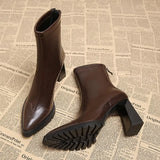 Breakj Short Boots Women 2025 Autumn And Winter Popular New Thick And High And Small Thin Boots Elastic Martin