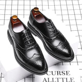 Breakj 2023 New Business Leather Shoes Men's Leather Shoes British Bullock Carved Men's Shoes