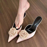 Breakj Zi Yan 2024 Spring / Summer New High Heel Pointed Head Cool Sandals Sandals Women's Shoes Rose Lady Outside Wear Fashionable