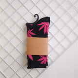 Socks For Women Men's Cotton Socks Hip Hop Leaf high Quality Harajuku Ladies White Green Spring Autumn casual long