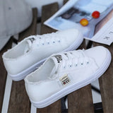 Canvas Shoes Women's Shoes Autumn 2023 New Round Head Shallow Mouth Student Single Shoes Korean Version Of Small White