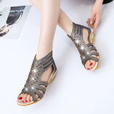 Women Shoes Sandals Summer Low Heel Shoes PU Leather Gladiator Luxury Shoes Women Designers Zapatos De