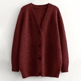 Women Autumn Winter Cashmere Sweater Cardigans Casual V Neck Batwing Long Sleeve Cardigans Female Elegant Chic