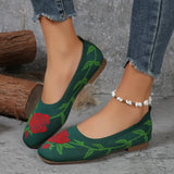 Breakj Size Shallow Mouth Fly Woven Single Shoes Popular New Square Head Foot Leisure And Comfortable Four Seasons Women's