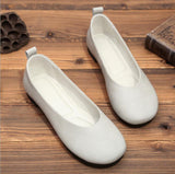 Real Leather Shoes Moccasins Mother Loafers Soft Flats Casual Female Driving Ballet Footwear Comfortable grandma