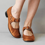 Breakj 2023 Spring New Low Heel Buckle With Shallow-Mouth Single Shoe Size 40-43 Single