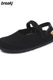 2023 New Summer Women Cork Slippers Buckle Non-slip Casual