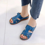 Breakj New Net Red Light Outside Wear Wet Water Sandals Female Retro Fashion Slope With One Word Female