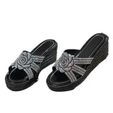 Breakj Slipper Female Summer 2024 New Diamond Thick Bottom Fashion High Heel Cool Drag Women's