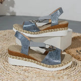 Decoration Wedge Sandals Women Snake Print Platform Gladiator Sandalias Woman Summer Lightweight Non-Slip Beach