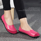 Breakj Lazy Shoes Cow Skin Bean Shoes Women's Shoes Beef Ribs Bottom Flats Mother Shoes Casual Large Size Women's Singles Shoes