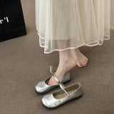 Shoes Women's Spring And Summer Evening Shoes New Style Mary Jane Hundred-Style Soft Leather Doudou Flat Shoes With