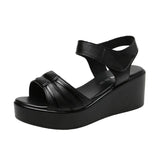 Muffin Slope Heel Sandals 2023 Summer New Thick-Soled Medium-Heeled Sandals All Kinds Of Heightened Size 43