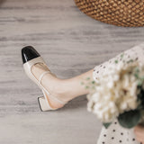 Breakj Work Single Shoes Women 2023 Summer New Simple One Word With Square Head Thick With Baotou Casual Women's