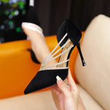 Breakj High-Heeled Women's Niche Temperament Working Shoes 2025 Summer New Water Drill Tip Finger Fine Heel Single Shoes