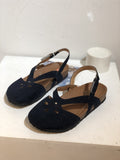 Breakj Retro Simple Hollowed-In-Head Sandals Women's One-Character Buckle With Flat Velvet Back Empty Single Shoes