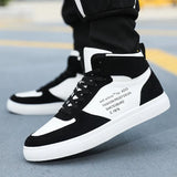 New Extra Large AJ Men's Shoes Korean Trend High Upper Board Shoes Black And White Panda