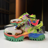 Casual Fashion Chunky Sneakers Designer Woman Breathable Running Shoes Fashion Flats Platform Ladies Casual Lace Up