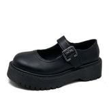 Shoes Platform Mary Janes Shoes Patent Leather Women Buckle Strap Dress Shoe zapatos mujer Black shoes for