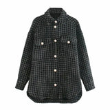 Chic Pearls Button-up Shirt Jackets Women Fashion Lapel Collar Pockets Jackets Coats Girls Casual