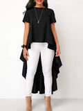 ZANZEA Women Asymmetrical Blouses 2022 Fashion Summer Cotton Linen Tops Casual Solid High Low O-neck Loose