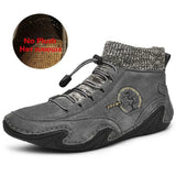 Men Boots Suede Leather Western Ankle Boots Men Warm Fur Winter Snow Boots Casual Shoes Sneakers Cowboy Botas