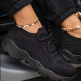 Red Sneakers Female White Casual Shoes Comfortable Mesh Lace-Up Ladies Sport Shoes Wedges Chunky Women's Vulcanized