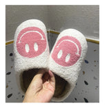 FUNKY 2021 Winter Women's Shoes New Purple Happy Face Decor Fluffy Faux Fur Smiley Shoes for Women House Female