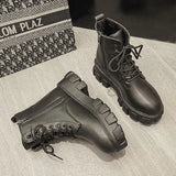 White Ankle Boots 2021 Ladies Chunky Winter Boot Female Shoes Black Platform Combat Boots Fur Plush Designer Punk