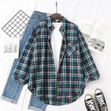 Blouses Shirts Womens Tops And Blouses 2020 Womenswear Long Sleeve Clothing Button Up Down Shirt Plaid Korean Female