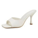Breakj Leather High And Cool Slippers 2025 New Summer Match With The Side Toe Sexy Wearing