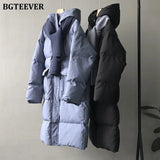 Thicken Warm Loose Hooded Women Parkas Long Sleeve Cotton Padded Women Down Coats Winter Ladies Down