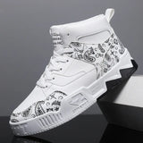 Flower National Tide High-Top Thick Soles Shoes Men's Spring 2024 New Fashion Sports And Leisure Shoes For