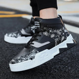 Flower National Tide High-Top Thick Soles Shoes Men's Spring 2024 New Fashion Sports And Leisure Shoes For