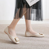 Women Ballet Flats 2022 New Square Buckle Fashion Slip On Flats Shoes Soft Plus Size Women's Shoes Ballerinas