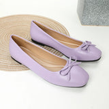 Big Size Bowtie flat shoes woman round toe crystal glitter slip on loafers soft bottom bow ballet flats ladies OL