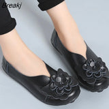Women Flats 2020 New Fashion Ballet Shoes Moccasins Women Shoes Genuine Leather Loafers Non-slip Ladies Shoes Women Mom