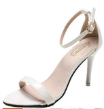 Silver Gladiator Sandals Roman sandals Summer Office High Heels Women Buckle Strap Pumps Casual Women