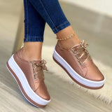 Breakj Shoes New Thick-Soled Sneakers Fashion Plus-Size Lace With 2023 Women's Single
